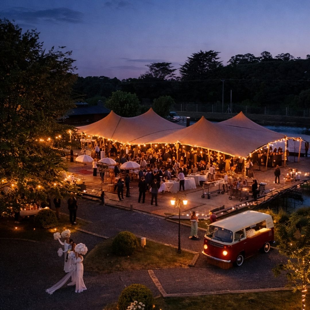 Interior de carpa beduina en boda